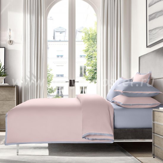 КПБ "Coctail" Нежно-розовый/жемчужно-серый, евро в интернет-магазине Моя постель
