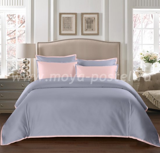 КПБ "Coctail" Жемчужно-серый/нежно-розовый , семейный в интернет-магазине Моя постель