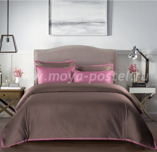 КПБ "Coctail" Терракотовый/темно-розовый, евро в интернет-магазине Моя постель