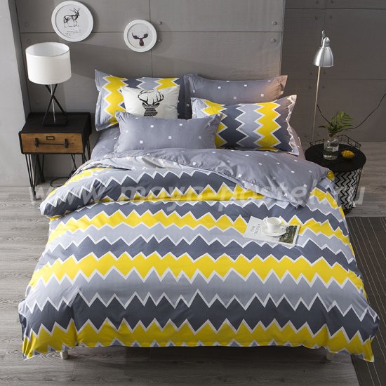 Постельное белье Yellow Zigzag коллекция "Design", полуторное наволочки 50х70 в интернет-магазине Моя постель