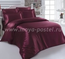 Постельное белье шелк "KARNA" ARIN (Евро) 50x70*2 70x70*2 (бордовое) в интернет-магазине Моя постель