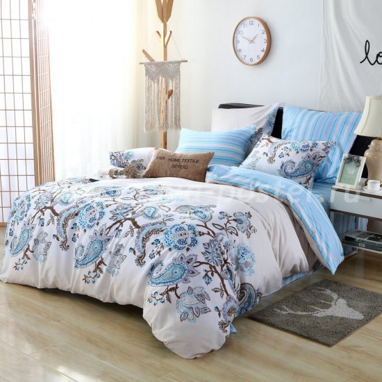 Комплект постельного белья Люкс-Сатин на резинке AR066, семейный 140х200 в интернет-магазине Моя постель