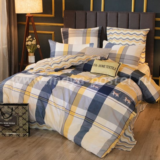 Комплект постельного белья Делюкс Сатин на резинке LR228, евро 140х200 в интернет-магазине Моя постель