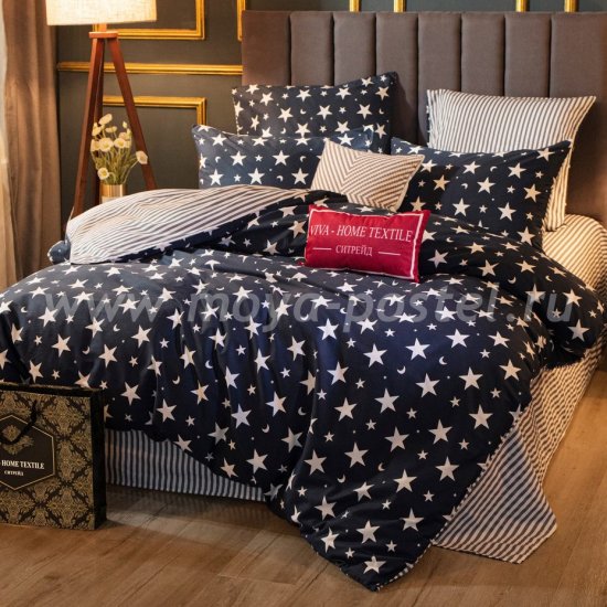 Комплект постельного белья Делюкс Сатин на резинке LR242, семейный 180х200 в интернет-магазине Моя постель