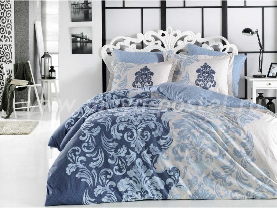 Комплект постельного белья 2 сп. (Евро) фланель "MIRELLA", синий, 100% Хлопок в интернет-магазине Моя постель