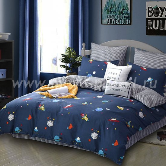 Комплект постельного белья Делюкс Сатин на резинке LR173 евро (180*200) в интернет-магазине Моя постель