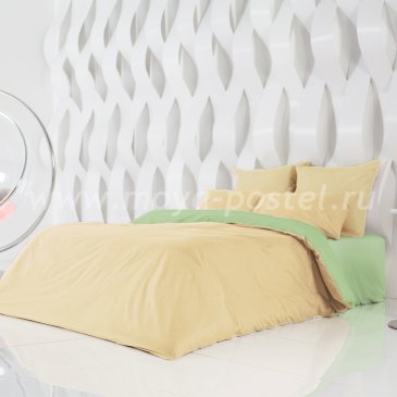 Постельное белье Цвет: Солнечный Абрикос + Лайм Благородный (1,5 спальное) в интернет-магазине Моя постель