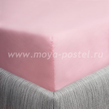 Простыня на резинке розовая (160х200), сатин в интернет-магазине Моя постель