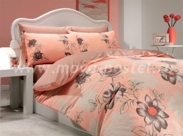 Персиковое постельное белье «SOFIA» из ранфорса, полутороспальное в интернет-магазине Моя постель