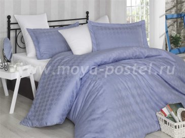 Семейное постельное белье «BULUT», лилово-белое, сатин-жаккард в интернет-магазине Моя постель