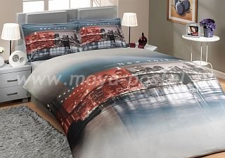 Двуспальное постельное белье «NEWYORK» с фотографией Нью-Йорка, поплин в интернет-магазине Моя постель