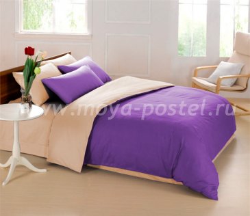 Постельное белье Perfection: Ультрафиолетовый + Молочный (2 спальное) в интернет-магазине Моя постель