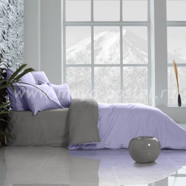 Постельное белье «Perfection», Лавандовый + Темно-Серый (2 спальное) в интернет-магазине Моя постель