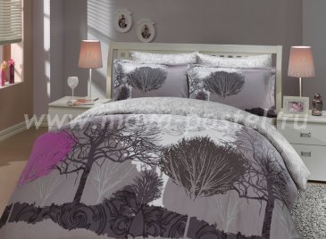 Семейное постельное белье серого цвета «INFINITY», сатин в интернет-магазине Моя постель