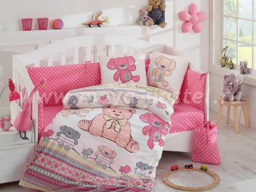 Постельное белье из поплина с покрывалом «TOMBIK» детское, розовое в интернет-магазине Моя постель