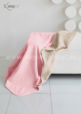 Набор Multi Set Ткань- Розовый, Мех-Молочно-Серый, евро-макси размер в интернет-магазине Моя постель