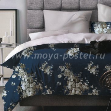 КПБ 7th AVENUE (коллекция Fiori) touch сатин Blue dreams / Голубые мечты, евро в интернет-магазине Моя постель