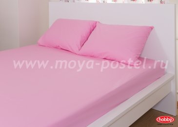Набор из простыни на резинке (100x200) и наволочки (50x70), розовый, 100% Хлопок в интернет-магазине Моя постель