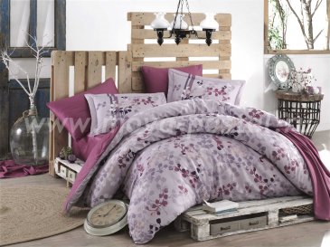 Семейное постельное белье «IRMA» лилового цвета, поплин в интернет-магазине Моя постель
