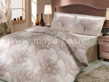 Постельное белье из поплина «JUILLET» кремового цвета с силуэтами деревьев, евро размер в интернет-магазине Моя постель