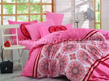 Розовое постельное белье «SILVANA», поплин, полуторное в интернет-магазине Моя постель
