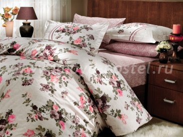 Полуторное постельное белье «SUSANA», поплин, пепельная роза в интернет-магазине Моя постель