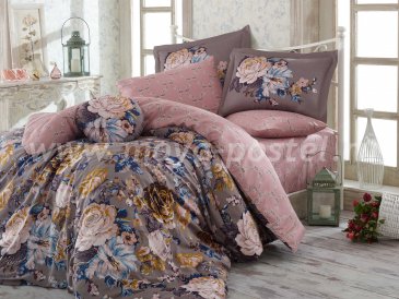 Серое постельное белье «ROSANNA» из сатина, с цветами,евро в интернет-магазине Моя постель