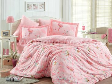 Постельное белье «MYSTERY» розового цвета, сатин, евро в интернет-магазине Моя постель