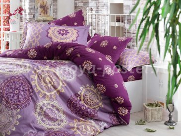 Семейный комплект постельного белья «OTTOMAN», сатин, фиолетовый в интернет-магазине Моя постель