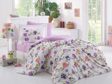 Лиловое постельное белье с совами в интернет-магазине Моя постель