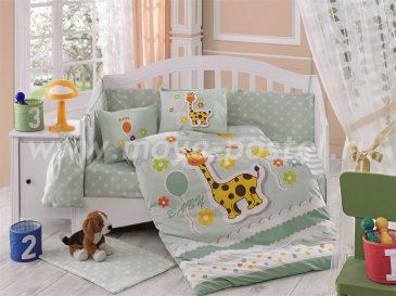 Мятное постельное белье с одеялом «PUFFY» из поплина, детское в интернет-магазине Моя постель