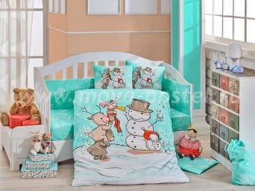 Мятное постельное белье с одеялом «SNOWBALL» для детей, поплин в интернет-магазине Моя постель
