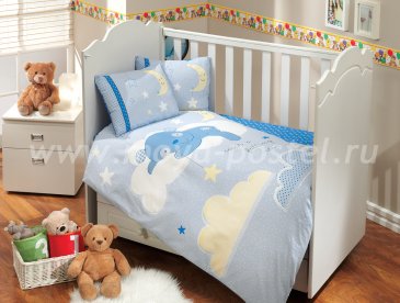 Детское постельное белье «SLEEPER» голубого цвета, поплин в интернет-магазине Моя постель