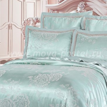 Мятное постельное белье из жаккарда Kingsilk SB-123-1, полуторное в интернет-магазине Моя постель