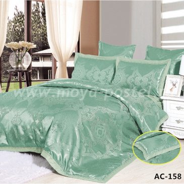 Двуспальное постельное белье Arlet AC-158-2 мятного цвета, жаккард в интернет-магазине Моя постель
