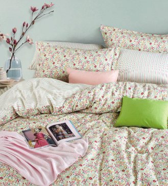 Кпб сатин 2 спальный 50*70 (пестрые цветы) в интернет-магазине Моя постель