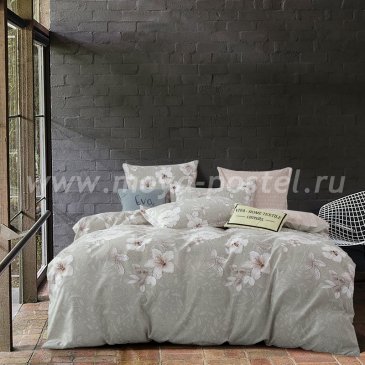 Комплект постельного белья Сатин вышивка CNR050 семейный простыня на резинке 180х200 в интернет-магазине Моя постель