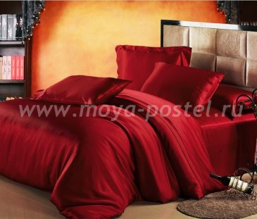 Шелковый комплект "Бордовый", евро в интернет-магазине Моя постель