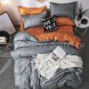 Постельное белье Orange Stripe коллекция "Design", двуспальное наволочки 50х70 в интернет-магазине Моя постель