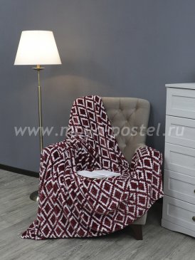 Коричнево-белый плед 13654 TexRepublic Deco Lux Ромбы, полуторный в каталоге интернет-магазина Моя постель