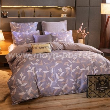 Комплект постельного белья Делюкс Сатин на резинке LR229, евро 140х200 в интернет-магазине Моя постель