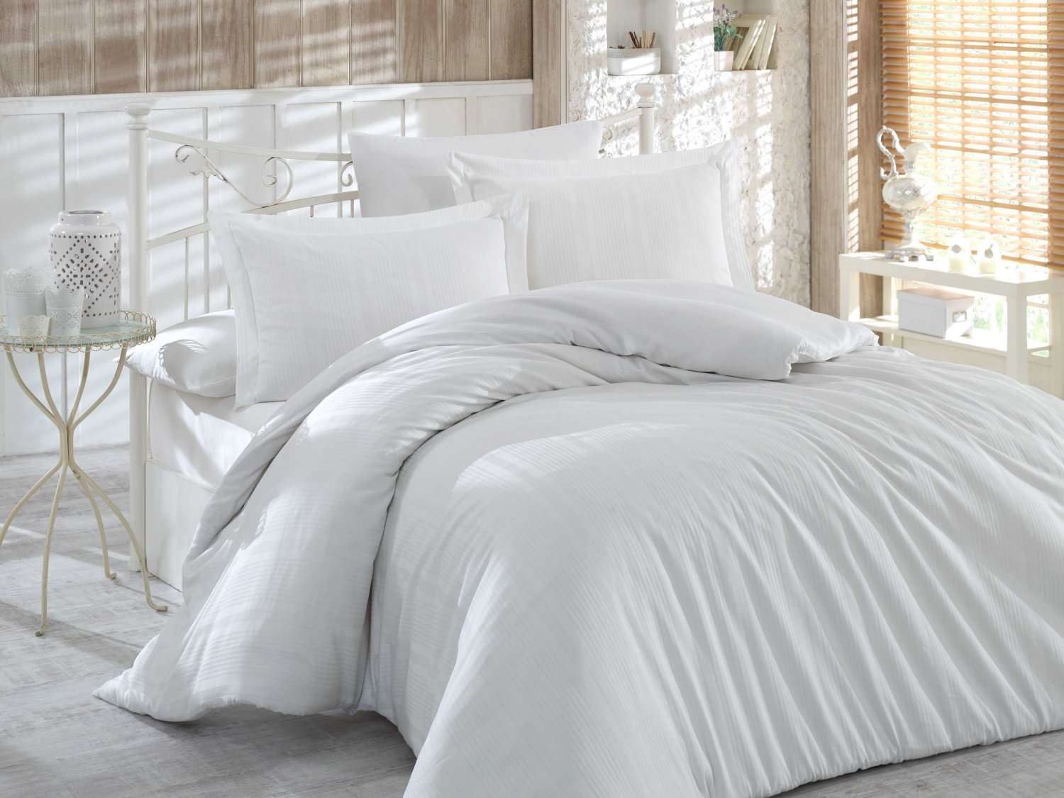 Серое постельное белье «STRIPE», сатин-жаккард, полутороспальное — цены,фото