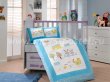Голубое постельное белье с покрывалом «ZOO» детское, поплин в интернет-магазине Моя постель