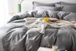 Двуспальное серое постельное белье на резинке CFR006, страйп-сатин (160*200*30) в интернет-магазине Моя постель - Фото 2