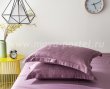 Двуспальное постельное белье с простыней на резинке CFR008, фиолетовое, страйп-сатин (180*200*30) в интернет-магазине Моя постель - Фото 5