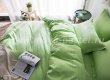 Двуспальное салатовое постельное белье с простыней на резинке CFR009, страйп-сатин (160*200*30) в интернет-магазине Моя постель - Фото 2
