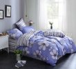 Евро комплект синего постельного белья из сатина с цветами C265 (70*70) в интернет-магазине Моя постель