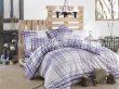 Семейный комплект постельного белья «FLAMINGO», сатин, фиолетовая клетка в интернет-магазине Моя постель