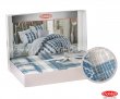 Синее постельное белье из поплина «DEBORA» в клетку, евро в интернет-магазине Моя постель - Фото 3
