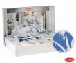 Синее постельное белье евро размера «LUCIA», сатин в интернет-магазине Моя постель - Фото 2
